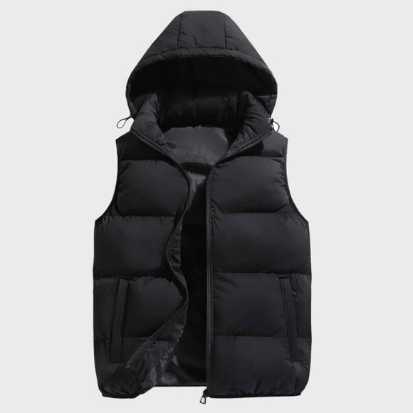 Black Mens Puffer Vest - Picture 1 of 5